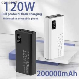 Cell Phone Power Banks 200000 mAh power pack 120W fast charging 100% capacity portable battery charger suitable for iPhone and HuaweiC24320