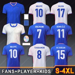 2024 European Cup French Soccer Jersey Tchouameni GIROUD MBAPPE GRIEZMANN SALIBA 24 25 Maillot De Foot PAVARD KANTE Thuram Football Shirt Theo Men Uniform Kids