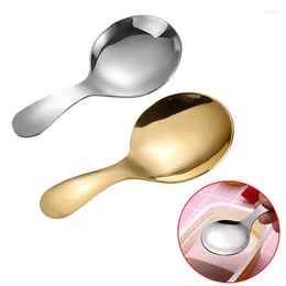 Tea Scoops 1Pcs Cute Stainless Steel Spoon Short Handle Gold Ice Cream Coffee Kids Kitchen Condiment Spice Scoop