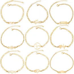 Charm Bracelets Fashion Stainless Steel Bracelet Jewellery Waterproof 18K Gold Silver Colour Women Elephant Moon Star Heart Butterfly Bijoux