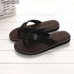 Slippers Casual Men Flip Flops 2023 Summer Beach Sandals Non-Slip Flat Slides For Indoor House Shoes Male Slipper026 H240322