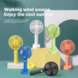 Electric Fans Mini handheld portable USB fan charging 1200mAh battery cooling desktop with independent base bracket for outdoor travelY240320