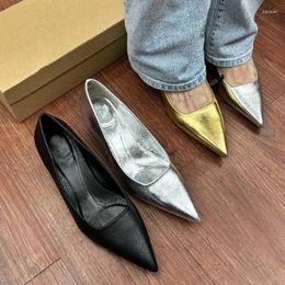 Dress Shoes 2024 Ladies On Sale Elegant Pointed Toe Classic Design Thin Medium Heeled Leather Office Work Women Pumps High Quality