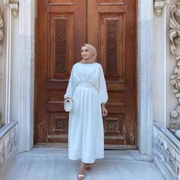 Ethnic Clothing Women Muslim Dresses Elegant Party Maxi Long Dress Fashion Sleeve Robe Turkey Abaya Loose Jalabia Casual Solid Vestidos