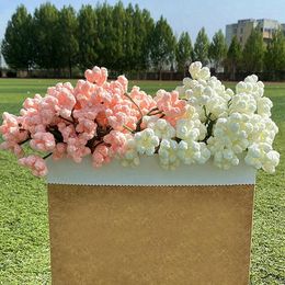 Decorative Flowers Knitting Gypsophila Bouquet Hand-Knitted Knit Flower Fake Wedding Crochet Floral Bouquets Home Table Decorate Ornaments