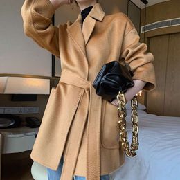 max mara teddy coat High-end double-sided cashmere coat with wavy pattern, suitable for short ladies