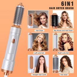 Dryers 5 in 1 Hair Dryer Brush Heat Comb Hair Curler Professional Iron Hair Straightener Styling Tool Hair Dryer Household Combination
