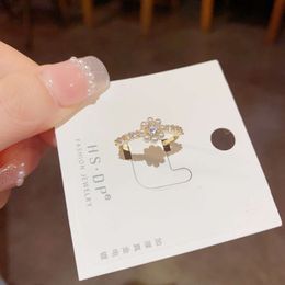 Chinese Style Children's Silver Plated Rice Bead Flower Index Finger Ring