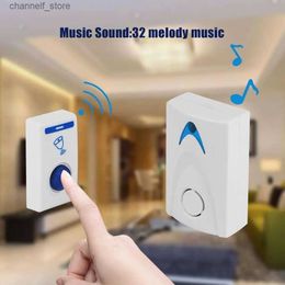 Doorbells 504D LED Wireless Bell Doorbell and Wireless Remote Control 32 Songs White Home Safety Use Smart DoorbellY240320