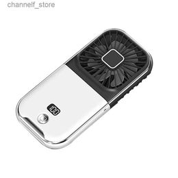 Electric Fans 1 mini portable outdoor handheld fan USB charging 180 folding wireless desktop fan white and blackY240320