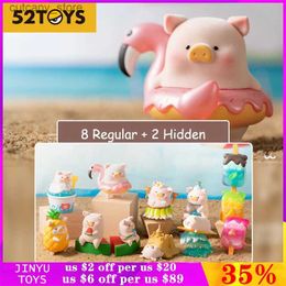 Action Toy Figures Original LULU The Piggy Beach Party Series Blind Box Misteriosa Caixa Surprise Doll Cute Animal Action Figure Collectible Toy L240320