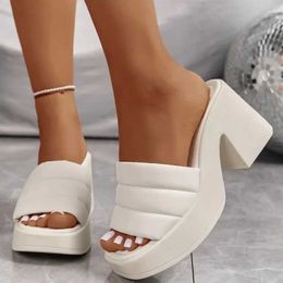 Slippers Atikota Elegant Women Platform Soft PU Leather Peep Toe Thick Sole Female Outdoors Non-slip Casual Beach Heels Sandals H240504