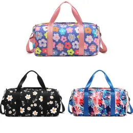 Bags Flower Gym Bag for Women with Shoe Compartment and Wet Pocket Durable Lightweight Gym Duffle Bag Great for Exercise & Overnights