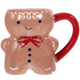 Wine Glasses Ceramic Gingerbread Man Mug Christmas Coffee Milk Cup Drinking Drinkware Xmas Year Party Favour Drop Delivery Home Garden Otrwa