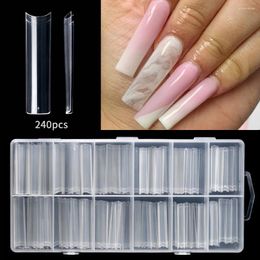 False Nails 100pcs 3XL Extra Long Square Nail Tips Extension C Curved Straight Fake Art Tip U Half Cover Acrylic