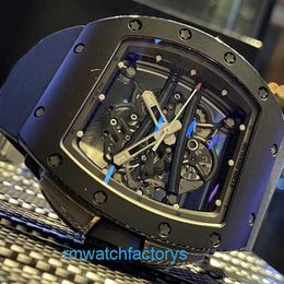 Casual Wristwatch Unisex RM Wrist Watch Men's Manual Mechanical 50.23x42.7mm Men's Watch Rm61-01 Black Ceramic Grey Runway Limited to 150 Units