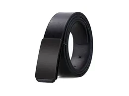 Belts High Quality Men Leather Belt Metal Automatic Buckle Work Business Black Cowskin PU Strap