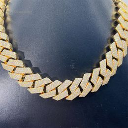 Ready To Ship Hip Hop Jewelry 20Mm Width Iced Out Custom Moissanite Cuban Link Chain