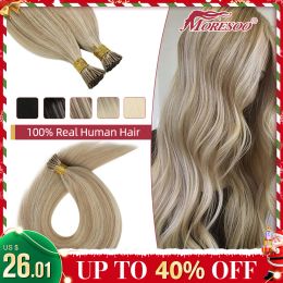 Extensions Moresoo Itip Extensions Hair Fusion Machine Remy Colour Ash Blonde Mixed Bleach Blonde Straight Pre Bonded Stick Tip Human Hair