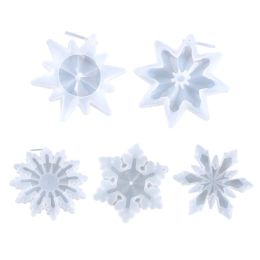 &equipments 5 Pcs Snowflake Ornaments Pendants Epoxy Resin Mould Earrings Necklace Keychain Silicone Mould DIY Crafts Home Decor Mould