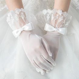 Party Supplies Original Lolita Miss Cos White Gloves Bow Lace Mesh Accessories