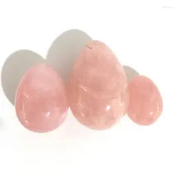 Decorative Figurines Natural Rose Quartz Massage Egg Jade Eggs Women Kegel Exerciser Massager JYX