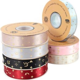 High-end Valentine's Day Gilding Ribbon Lace-up Floral Flower Ribbon Tie-up Bouquet with Cake Gift Packaging Ribbons