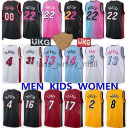 Print Basketball Jerseys Finals Jimmy Butler Dwyane Wade Tyler Herro Bam Ado Kyle Lowry Gabe Vincent Max Strus Victor Oladipo Kevin Love Caleb Martin Robinson