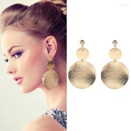 Dangle Earrings Fashion Statement 2024 Big Geometric Round For Women Hanging Drop Earing Modern Female Jewellery