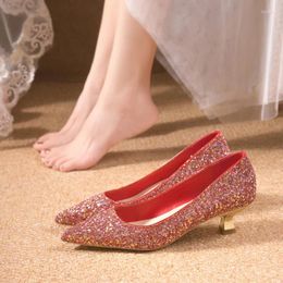 Dress Shoes Large Red Bridal For Women 2024 Spring/Summer/Autumn Main Wedding High Heels