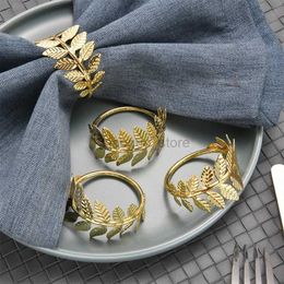 Towel Rings Gold Color Wheat Napkin Rings Metal Leaf Napkin Holder for Harvest Festival Fall Thanksgiving Wedding Dinner Table Decoration 240321