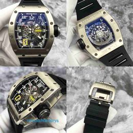 Casual Wristwatch Unisex RM Wrist Watch RM030 Full Skeleton Dial 18K White Gold Watch Mens Moving Storage Display Automatic Mechanical Watch