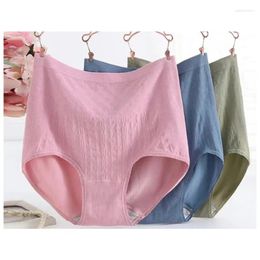 Women's Panties Seamless High Waist Panites Belly Control Briefs Solid Color BuLift Boyshorts Large Size Breathable Underpants