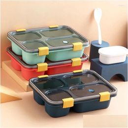 Dinnerware Sets Lunchbox With Compartment Portable Bento Box For Adt Kids Microwave Safe Children School Salad Boxes Container Drop De Othgi