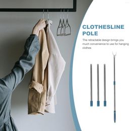 Hangers Clothes Rail Closet Pole Clothesline Adjustable Rod Retractable Clothing Wardrobe Detachable Balcony