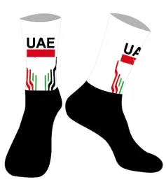 Socks LASER CUT ONE PAIR 2024 UAE TEAM Cycling Socks Antislip Bike Racing MITI Breathable FOR Men and Women