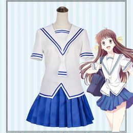 cosplay Anime Costumes New Japanese anime fruit basket Tohru Honda role-playing to subdue JK girls school uniforms sailors anime cosplay accessoriesC24321