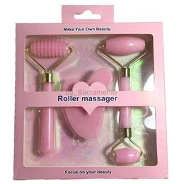 Face Massager 3-piece resin roller massage machine for facial and body care Gua Sha NotJade Stone massager beauty health skin tool 24321