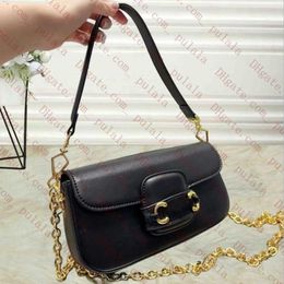 Classic Designer bags Fashion Brand Underarm bag Clutch Wallet Vintage saddles bag Ladies Brown Leather Handbag designer gold Chain crossbody shoulder bag