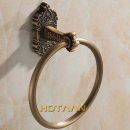 Towel Rings Solid Aluminium Wall-Mounted Round Antique Brass Colour Towel Ring New Bathroom Towel Holder Towel Rack for Bathroom Accessories 24321