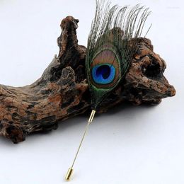 Brooches Classic Peacock Feather Brooch Scarf Buckle Lapel Pin Jewellery Bridge Set Wedding Accessories