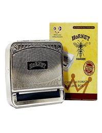 HORNET Metal Automatic Smoking Rolling Box 78MM Silver Cigarette Maker Tobacco Roll Machine Case Tray Whole4871797