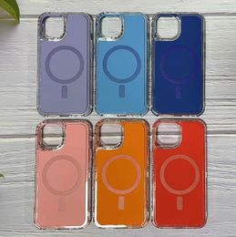 Magnetic attraction vehicle phone case For Samsung Galaxy S24 S24 plus S24 Ultra TPU Clear PC oppbag