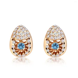 Stud Earrings ER-00089 Korean Fashion Rhinestone Earings Birthday Gift Gold Plated For Women Items With