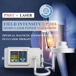Hand-free 2 in 1 Pmst Neo+ Plus Physio Magneto Magnetic Therapy Machine 808nm 650nm Super Transduction Laser Device For Sports Injuries Pain Relief