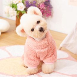 Dog Apparel Clothes Four-legged Autumn And Winter Double Thick Plush High-necked Warm Pet Cute Traction Ring