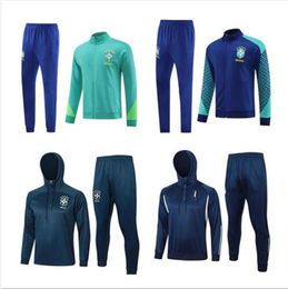 23 24 Camiseta de futbol Brazil soccer jersey training suit FIRMINO brazil tracksuit maillots MARQUINHOS VINI JR ANTONY SILVA brasil long zip jacket