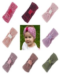 Winter Baby Girl Knit Headband Kids Wool Hairwrap Ear Warmer Hair Band Crochet Accessories Bow Headwear3379707