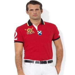 Men's T-Shirts European and American summer polo shirt men's short-sleeved casual Colour matching cotton plus size embroidered fashion T-shirt S-5XL T230614