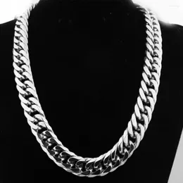 Chains Punk Stainless Steel Chain Curb Necklace 16mm Men Style